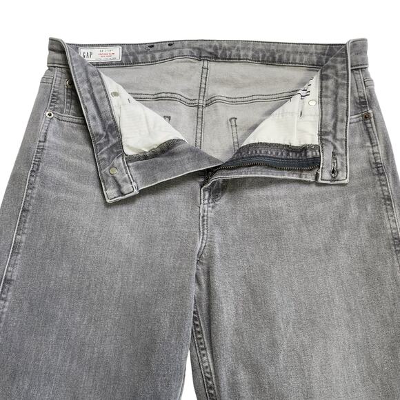 GAP Womens Vintage Slim Sky High Rise Ankle Jeans Size 32 Sky Gray Raw Hem - Picture 7 of 14
